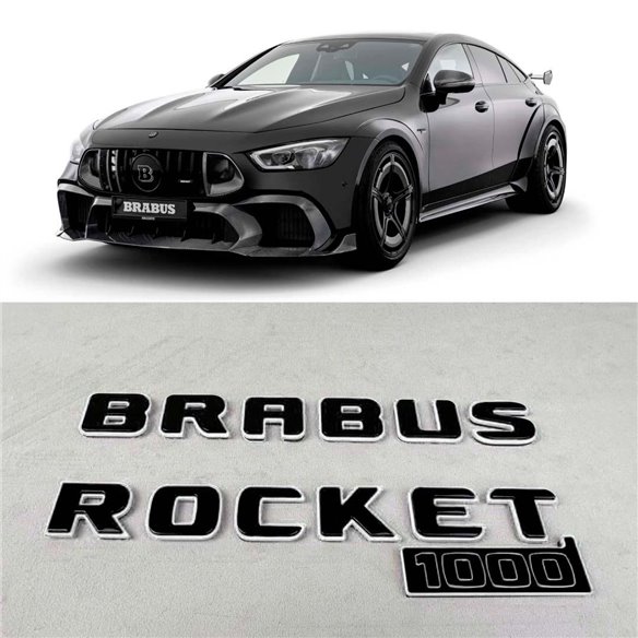 Brabus WHITE rocket 1000 badge emblem set 1 of 25 for Mercedes-Benz cars GT 2024