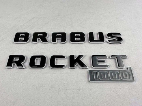 Brabus WHITE rocket 1000 badge emblem set 1 of 25 for Mercedes-Benz cars GT 2024