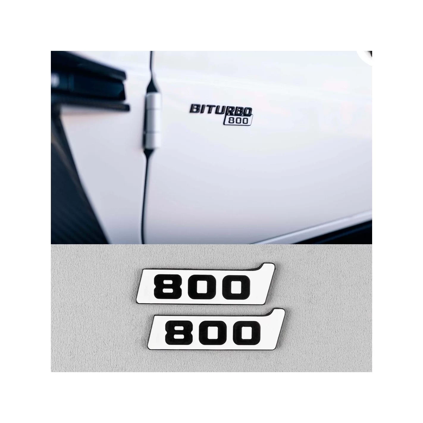 Metallic Brabus 800 BITURBO WHITE fenders emblem logo badges for Mercedes-Benz cars W463A G-Class