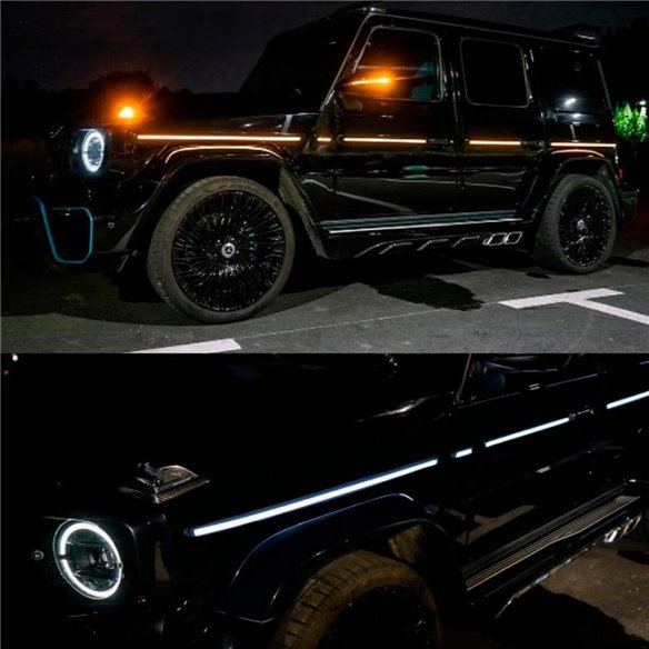 Side molding trims with LED lighting for Mercedes-Benz W463A W464 G-Class