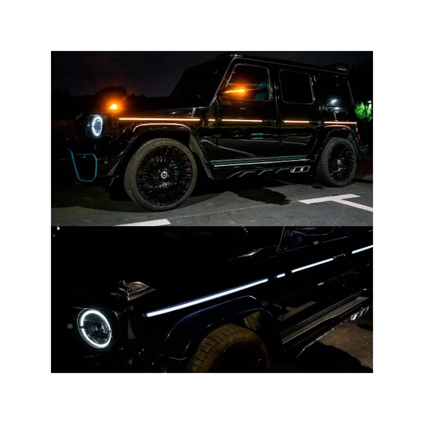 Side molding trims with LED lighting for Mercedes-Benz W463A W464 G-Class