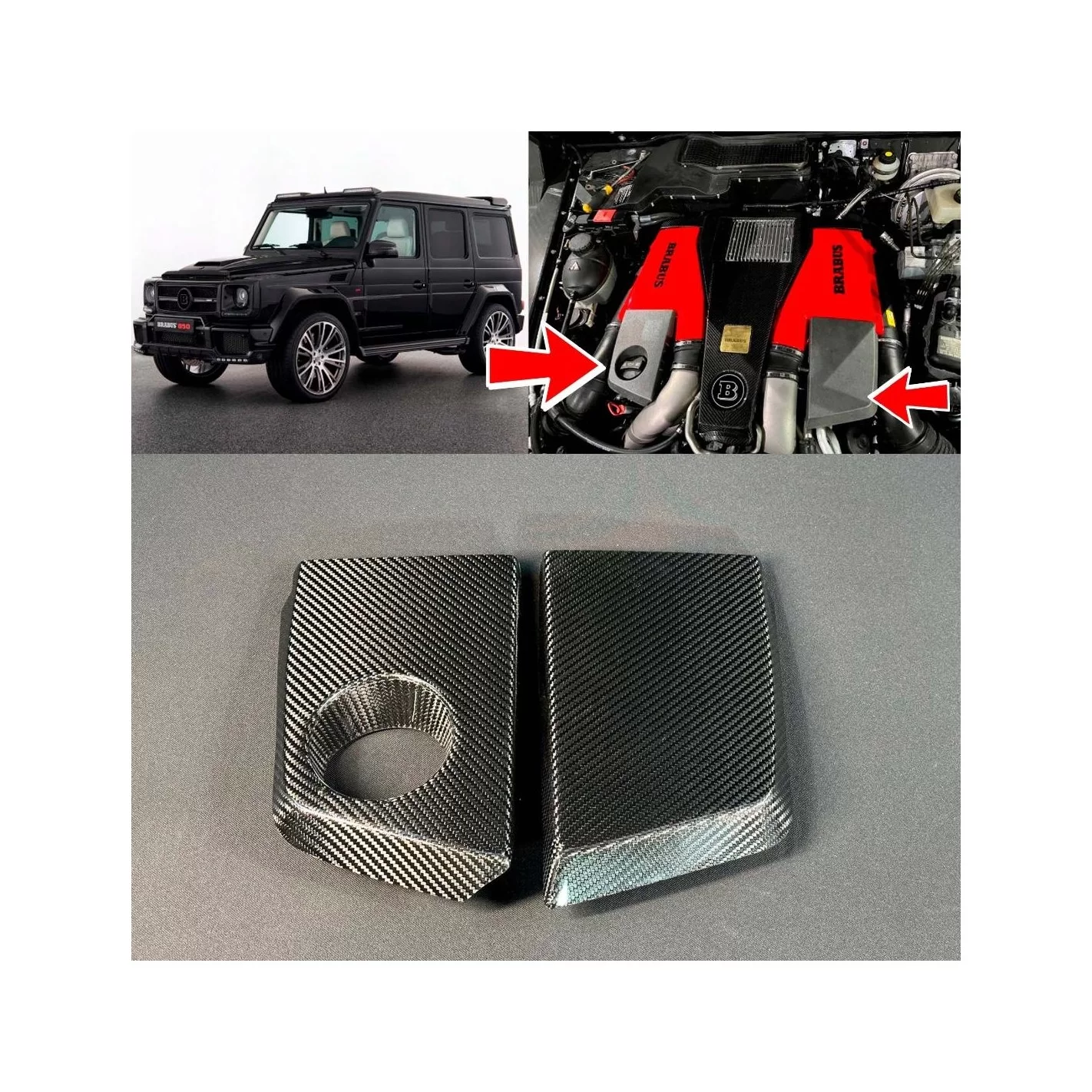 Carbon fiber AMG engine trim for Mercedes-Benz G-Wagon W463 G63