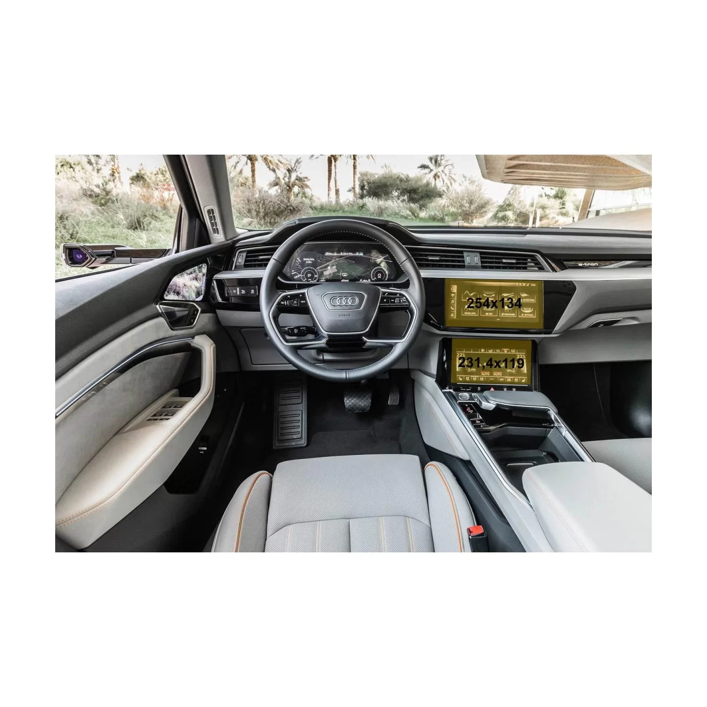 Audi E-tron 2018 - Present Multimedia + Climate-Control 10,1-8,6" ExtraShield Screeen Protector