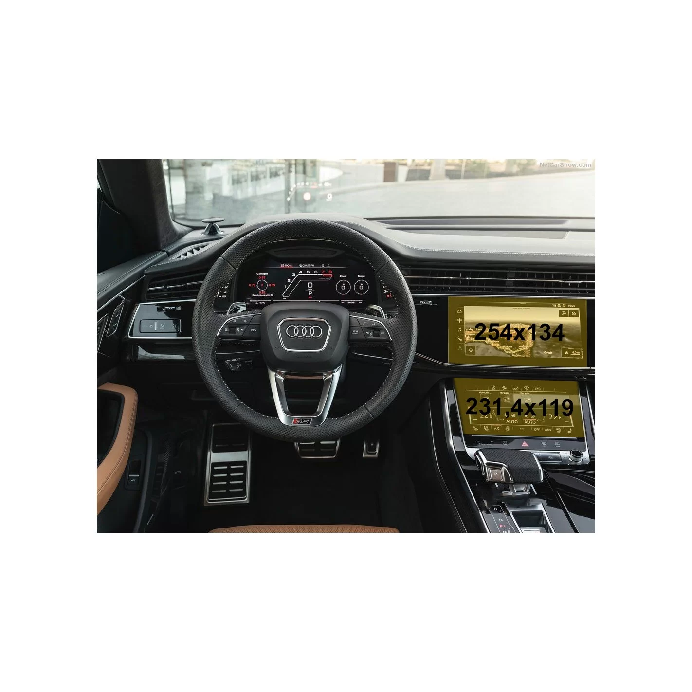 Audi Q8 (4MN) 2018 - Present Multimedia + Climate-Control 10,1-8,6" ExtraShield Screeen Protector