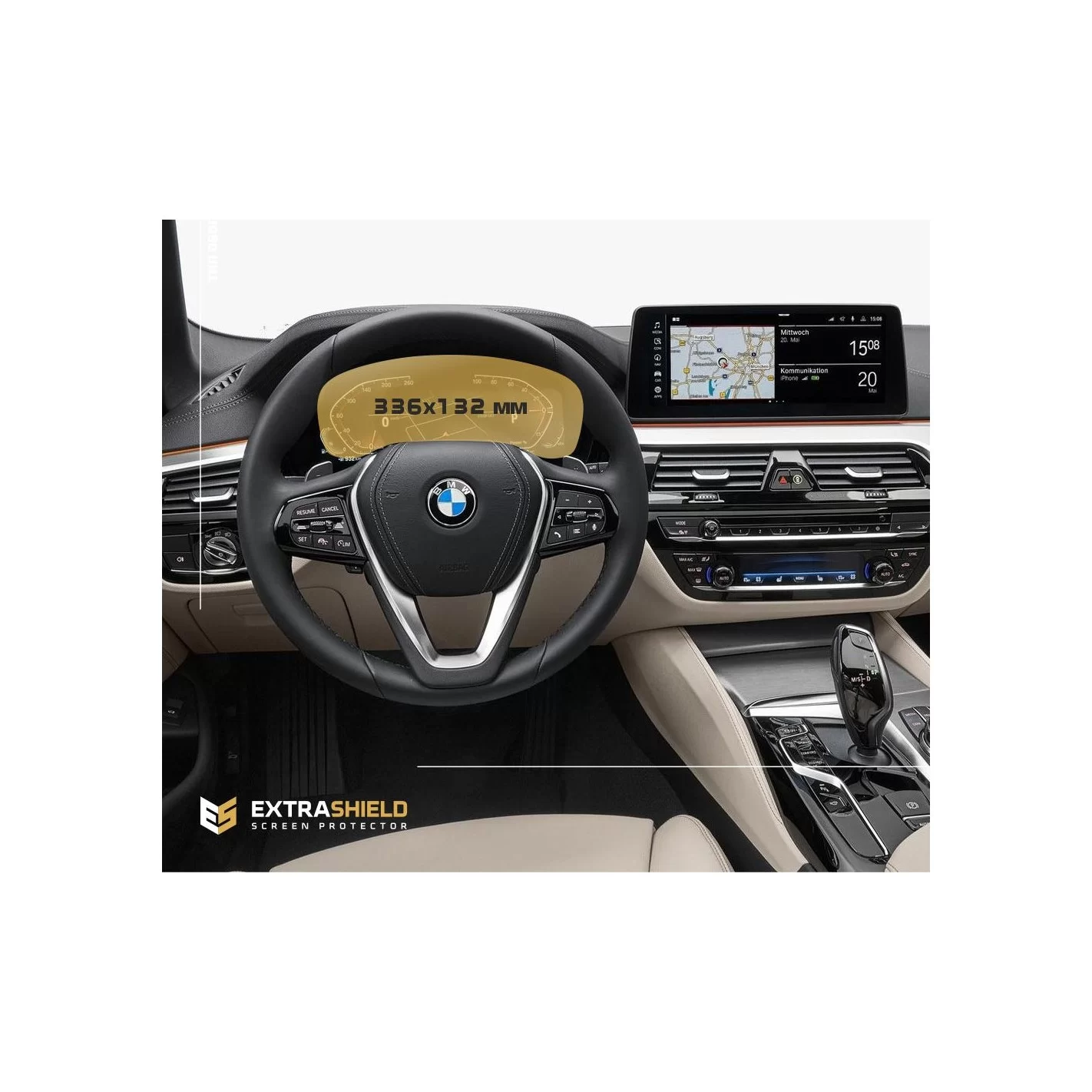 BMW 5 Series (G30) 2016 - Present Digital Speedometer (without sensor) 12,3" ExtraShield Screeen Protector