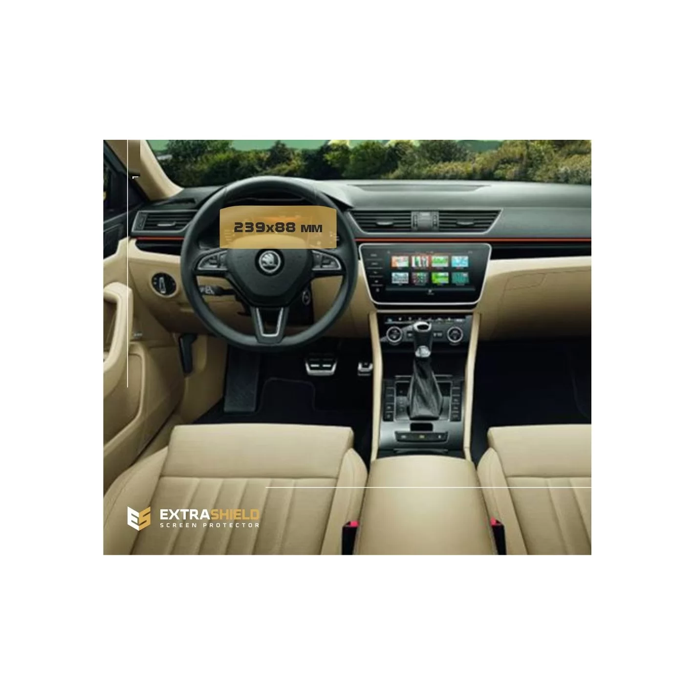 Skoda Superb (B8) 2015 - Present Digital Speedometer LCD-Digi 10,25" ExtraShield Screeen Protector