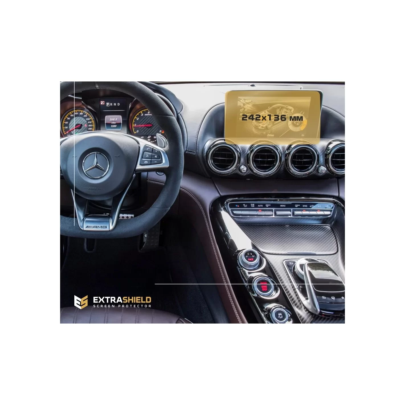 Mercedes-Benz AMG GT (C190/R190) 2014 - 2018 Multimedia 7" ExtraShield Screeen Protector