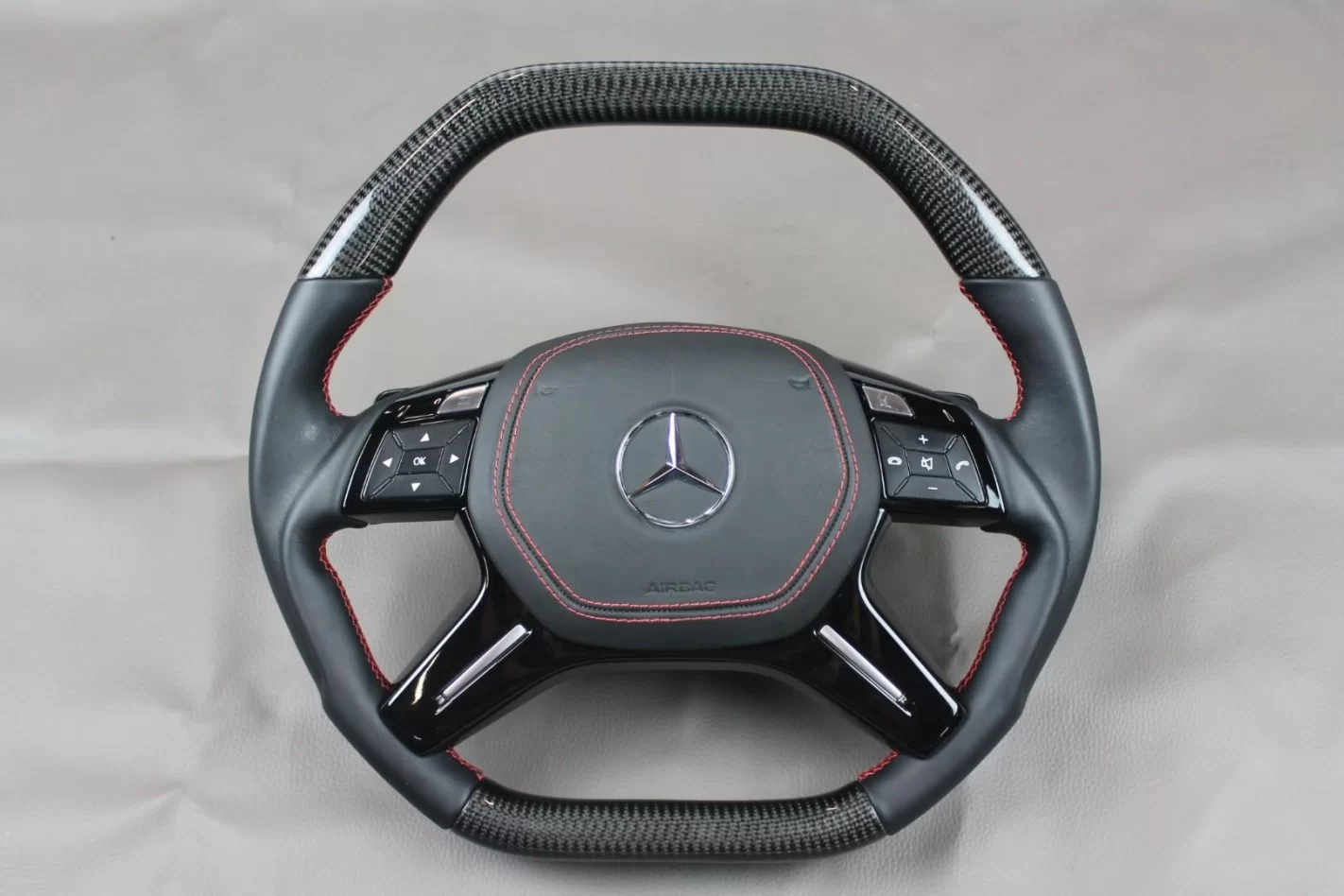 Mercedes-Benz G-Class GL ML W463 X166 W166 Steering Wheel Leather Carbon