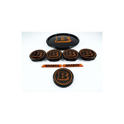 Orange Brabus Emblem Logo Set for Mercedes G class W463a W464 G63