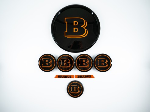 Orange Brabus Emblem Logo Set for Mercedes G class W463a W464 G63