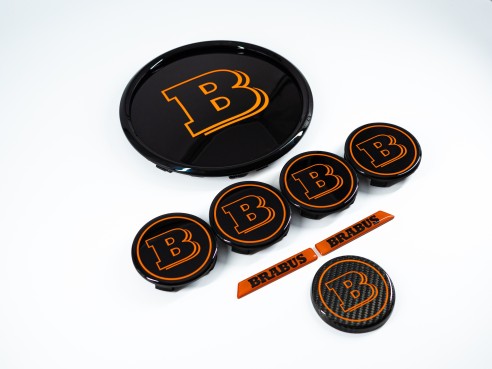 Orange Brabus Emblem Logo Set for Mercedes G class W463a W464 G63