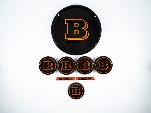 Orange Brabus Emblem Logo Set for Mercedes G class W463a W464 G63